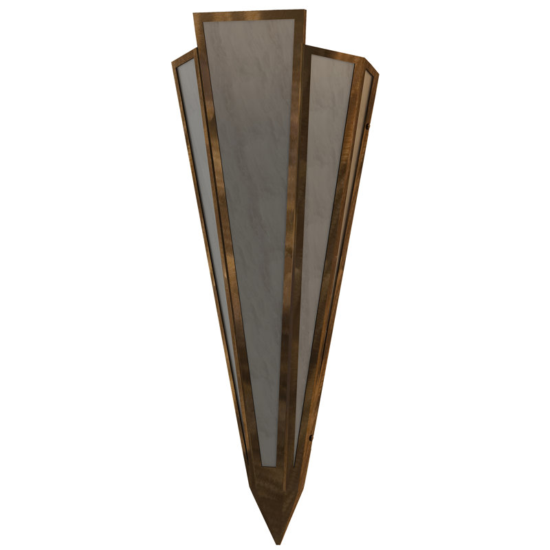 Brum Flush Mounted Sconce, White, Antique Copper