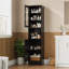 Armoire de rangement de salle de bain étroite de 170 cm de haut avec portes vitrées – Étagères réglables, fermeture magnétique – Organisateur de linge autoportant – Gain de place pour salle de bain et cuisine – Blanc-136050099