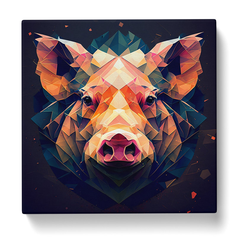 Pig Abstract No.1 - Wrapped Canvas, 50cm H x 50cm W x 3cm D
