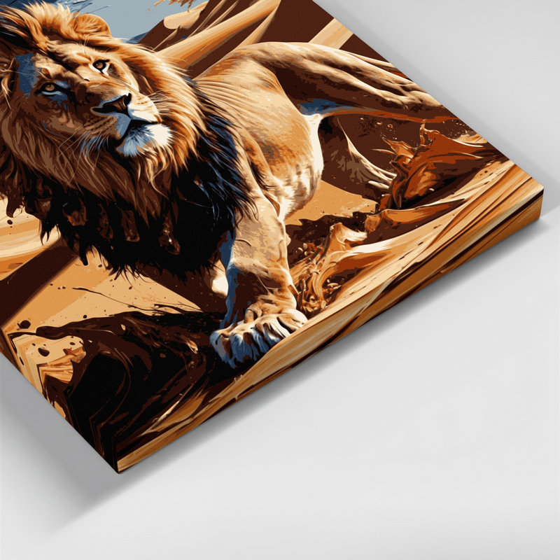 «Big Cats Desert Lion», art mural sur toile, H 12 po x l 12 po