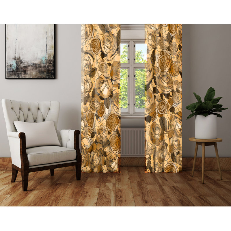 Braydn Semi Sheer Curtain Pair, 40" W x 52" L