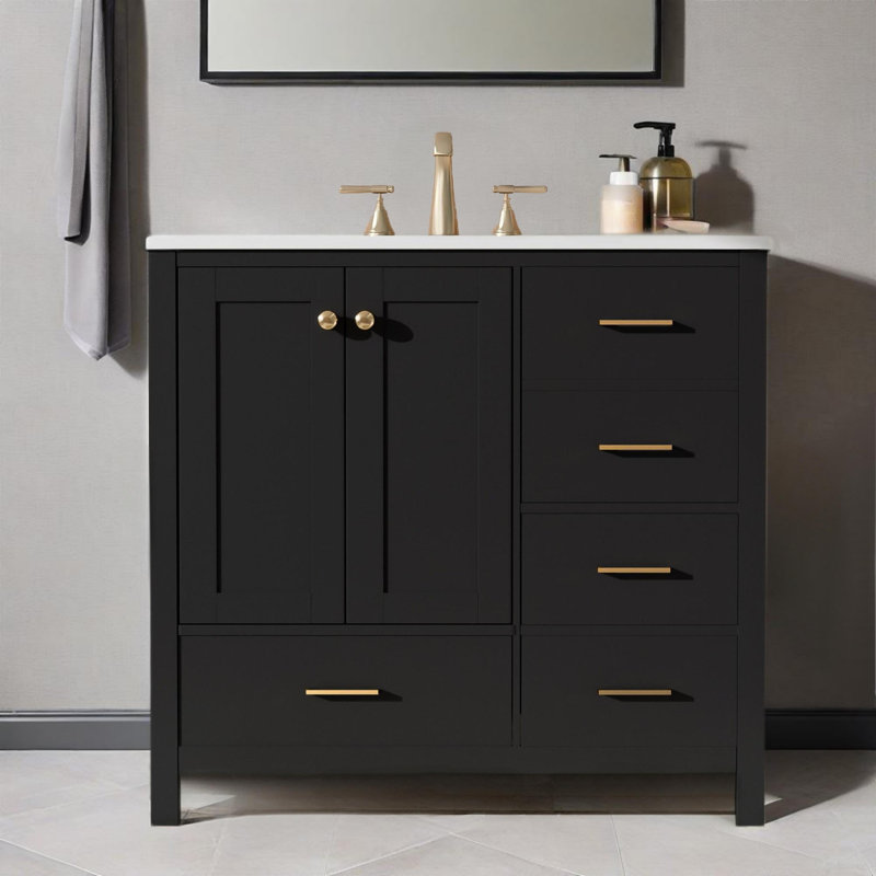 Ensemble de meuble-lavabo autoportant 36 po avec 4 tiroirs et portes à fermeture douce 36 po