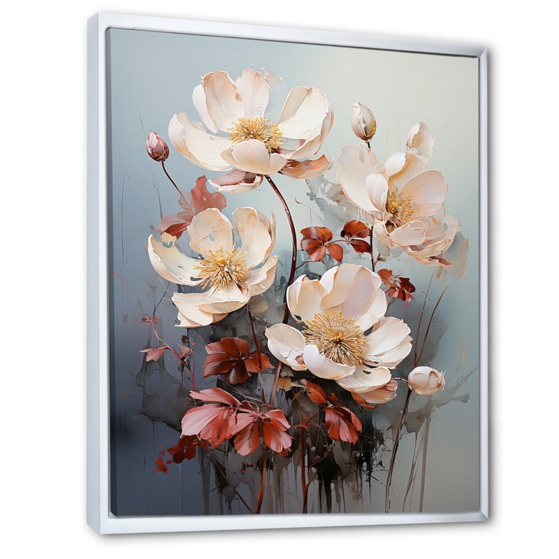 «Affulent Bouquet Of Lotus I» sur toile, H 32 po x l 24 po x P 1 po, Cadre flottant blanc