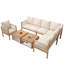 Acacia Wood 7-seat Corner Sofa Set With Coffee Table & Rope Armrests-99237395-99237397