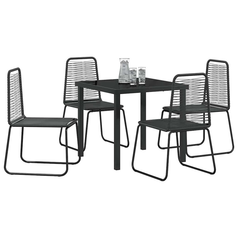 Patio Dining Set with, 73 cm H x 80 cm W x 80 cm D, 5, 4