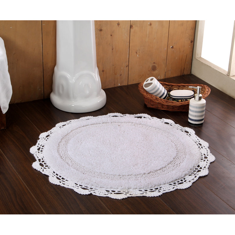 Tapis pour salle de bain Wingert, l 36 po x L 36 po, Blanc