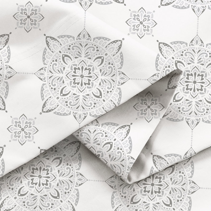 Ensemble de draps légers en mélange de coton brossé infroissable, Ensemble de draps pour grand lit + un drap-housse 