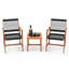 Red Barrel Studio 3 Pcs Solid Acacia Wood Patio Set All-weather Rope Woven Chair Garden Poolside