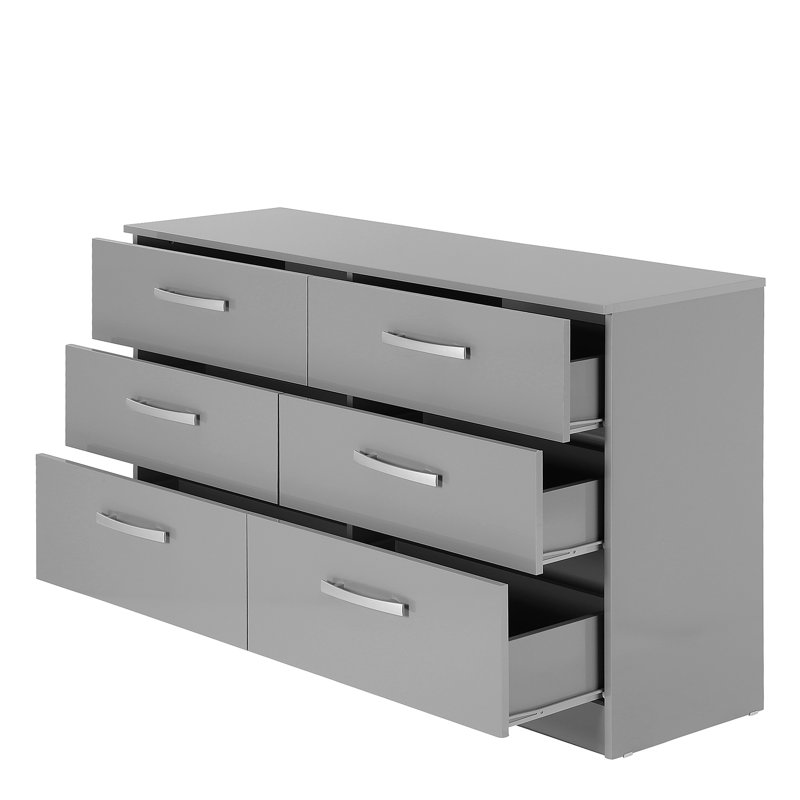 Marquitta 6 Drawer 127.5Cm W Dresser, Grey