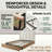 Modern Wingback Upholstered Bed with 2 Footboard Drawers, King, Beige Linen-1108092537-1108092538