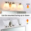 Luminaire de salle de bain 3 lumières en nickel brossé 19 po à 3 lumières avec verre blanc, montage vers le haut / bas, intensité variable-132685707-138113969