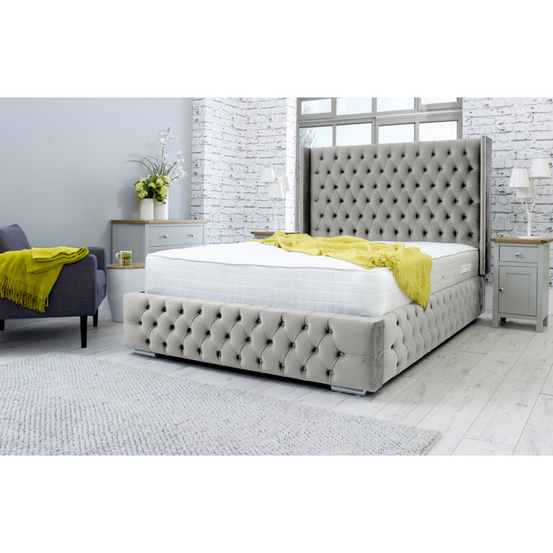 Fabrizia Upholstered Bed, Silver, Super King (6')