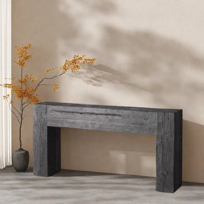 Wabi-Sabi Minimalist Old Wood Console Table by Gracie Oaks