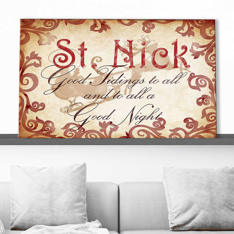 St Nick, To All A Good Night (Horizontal) par By Jodi - impression, Toile tendue, H 28 po x l 48 po x P 1,5 po