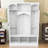 Hall Tree with Adjustable Shelves, Storage Bench and 7 Hooks-1363510058