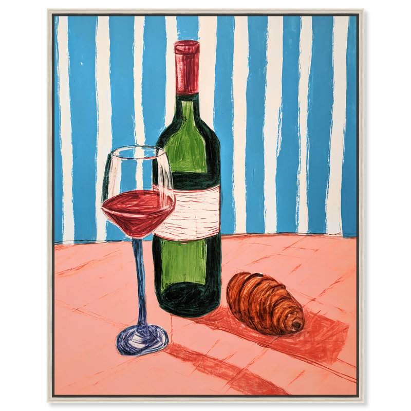 «Beach Time Drink Canvas» par Art Remedy, 31" H x 25" W, Cadre argenté