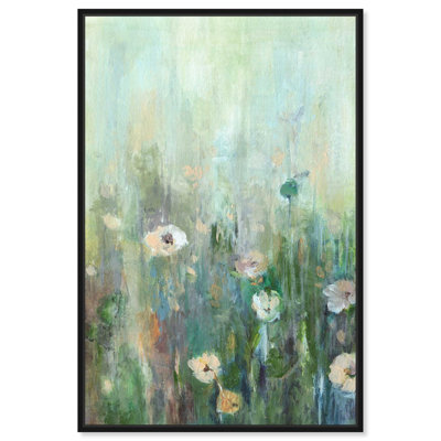 «Harmony Green I», art floral abstrait sur toile par Art Remedy