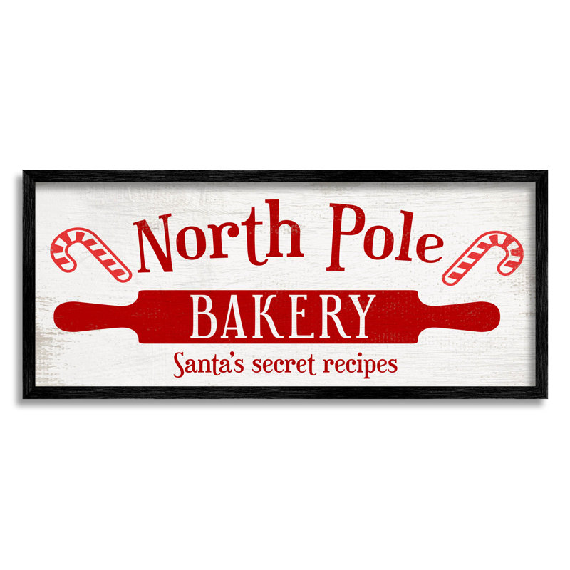 North Pole Bakery Kitchen at-254, Giclée encadrée noir minuit, H 10 po x l 24 po x P 1,5 po