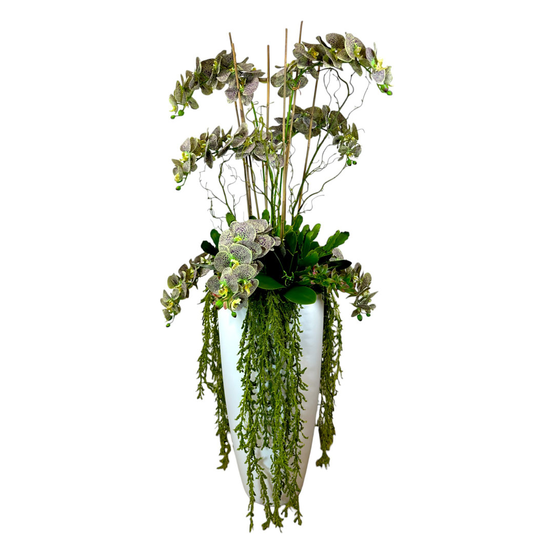 5.25' Orchid and Cactus Arranged in Fiberstone Planter Creative Displays, Inc.