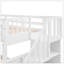 Lit superposé simple au-dessus d'un lit double avec rangement et barrière de sécurité pour chambre à coucher, couleur blanche Stairway-129746795
