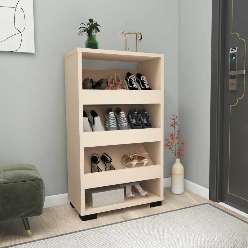Shoe Rack 12 Pair Leslie, Beige