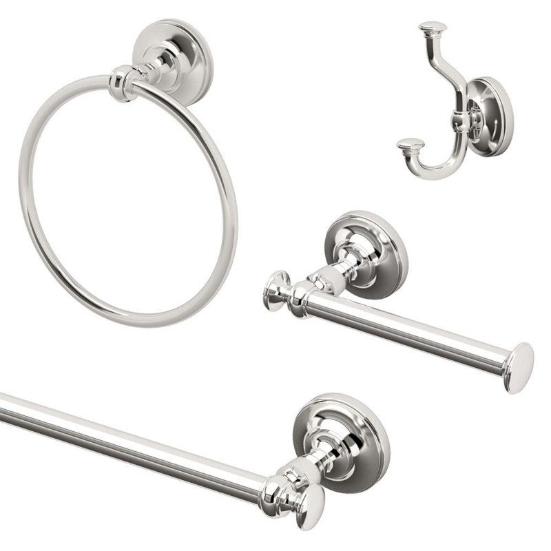 Tavern 4 - Piece Bathroom Hardware Set, Polished Nickel