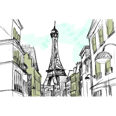 «Paris Sketch Street», reproduction sur toile tendue