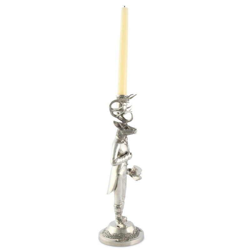 14'' H Pewter Tabletop Candlestick
