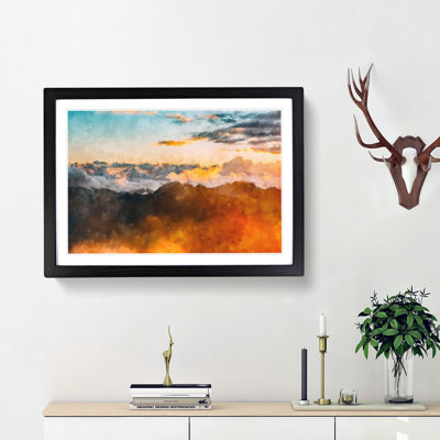 Orange Clouds Above the Mountains - Picture Frame Graphic Art Print