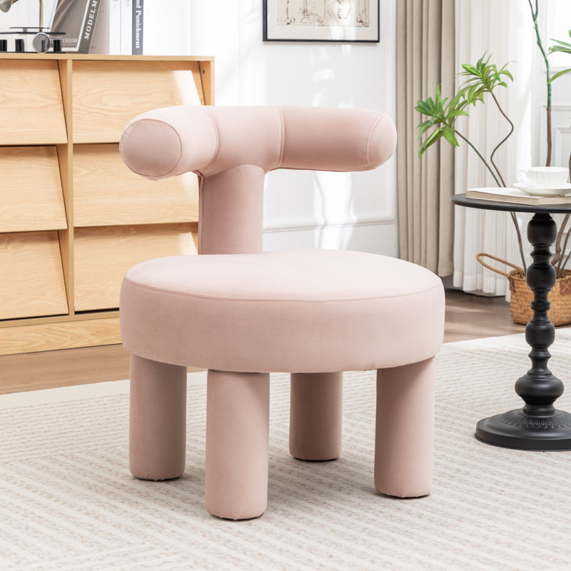 Fauteuil demi-tonneau en velours Bula, Pink