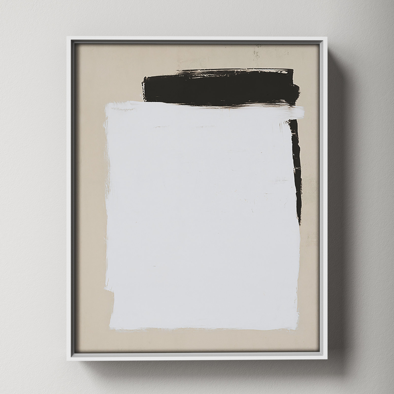Two Mirrors, 15.5" H x 12.5" W, Framed Canvas, White