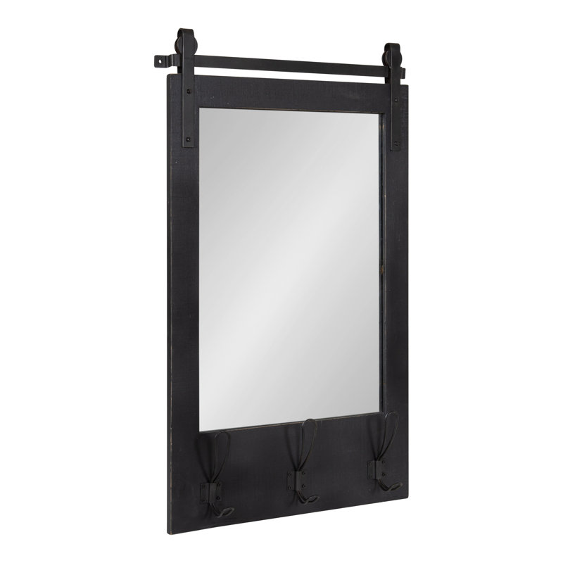 Dayanah Mirror with Hooks, Black
