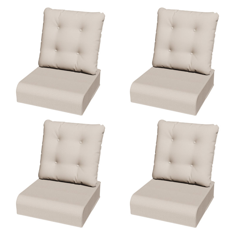 Coussins de chaise d'extérieur résistants aux intempéries en tissu d'oléfine beige, bleu, rouge et durable, résistants à l'eau et aux rayons UV pour les sièges d'extérieur