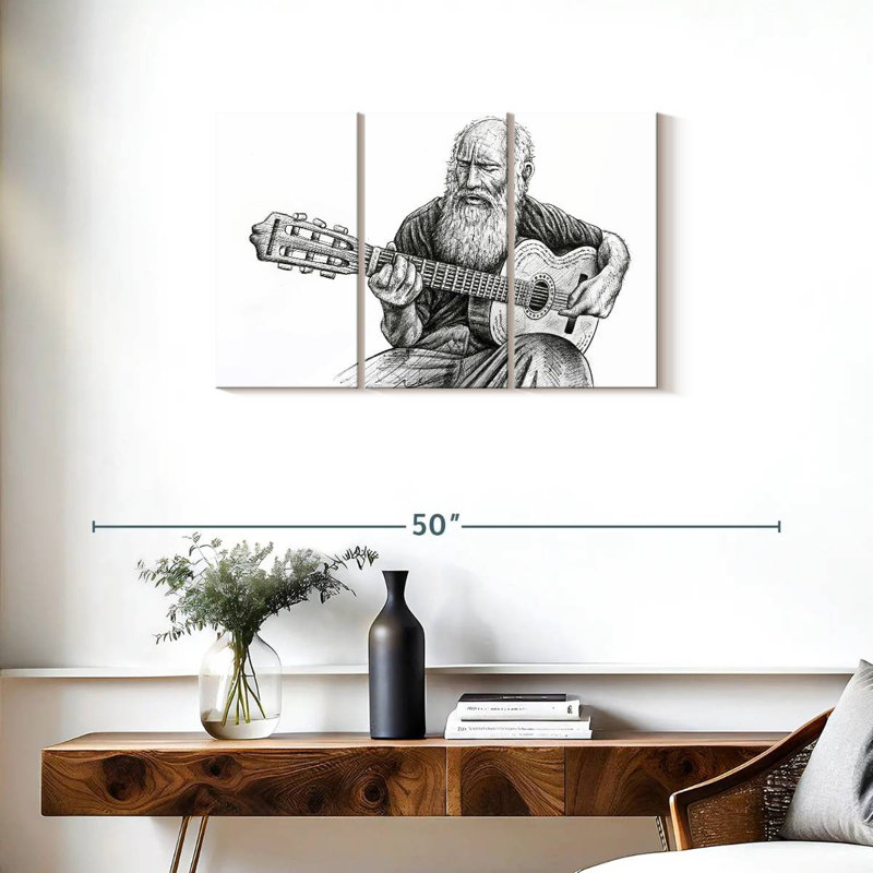 Abarca Old Man Playing, 20" H x 33" W