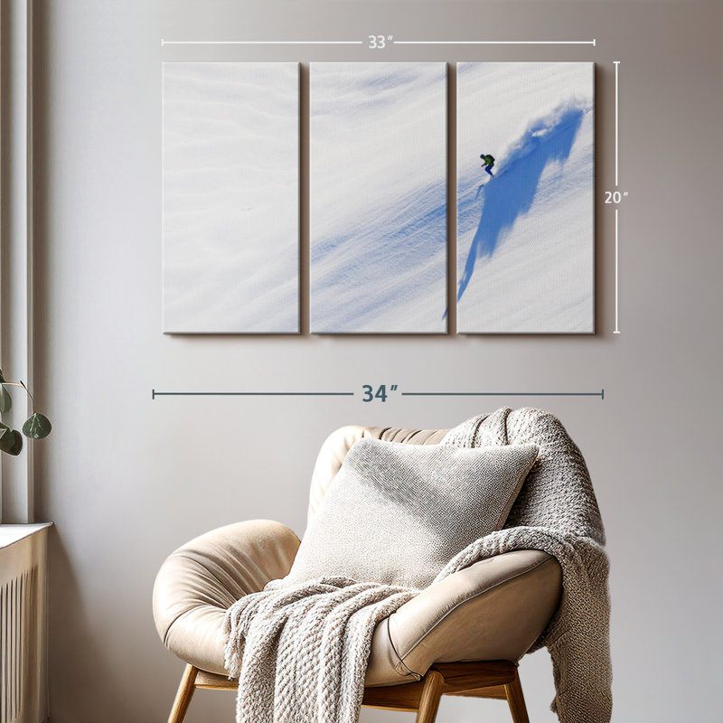 " Man Skiing " 3 - Pieces, 20" H x 33" W x 1.25" D