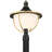 1 Light Matte Black + Textured Gold Outdoor Post