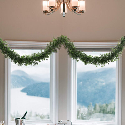 9' Garland – Lifelike Artificial Greenery, Perfect for Holiday Decor, Mantels, Staircases, Wreaths, and Christmas Arrangements