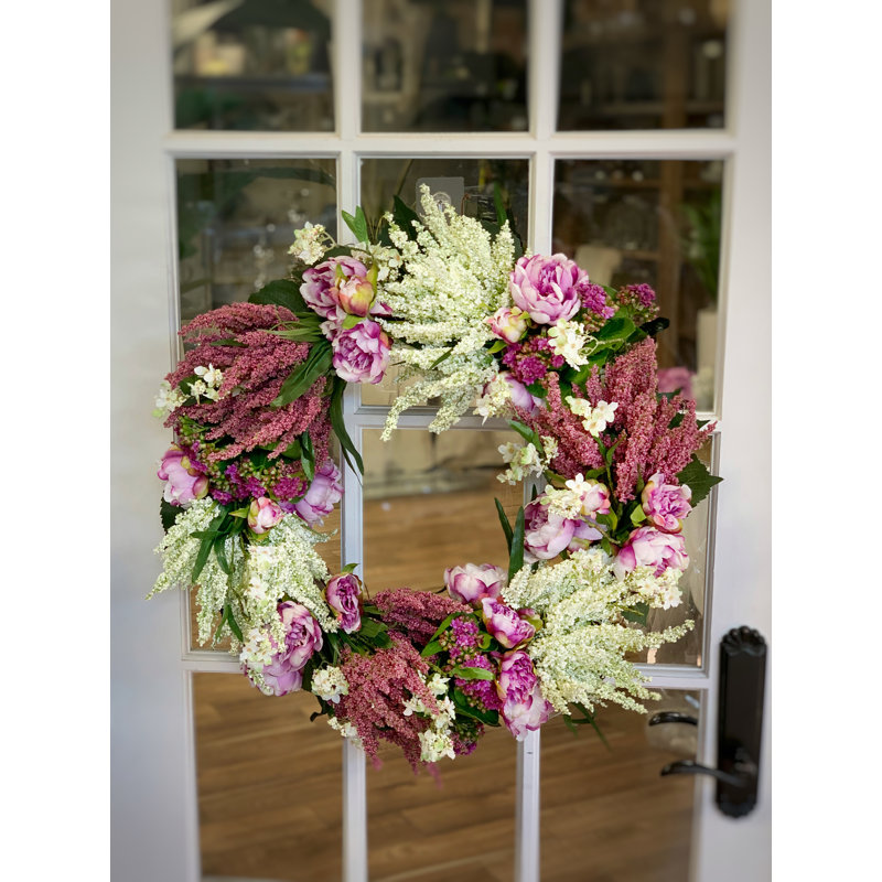 27" Peony, Heather And Hydrangea Wreath