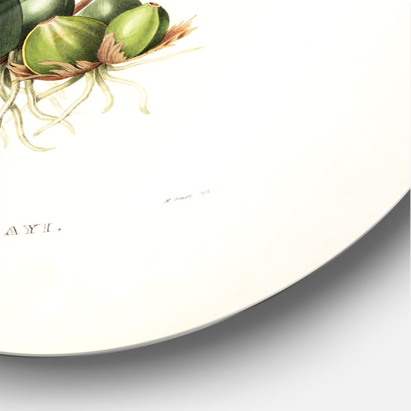 Rétro fleur I - art mural traditionnel en cercle métallique, H 23 po x l 23 po x p 1 po