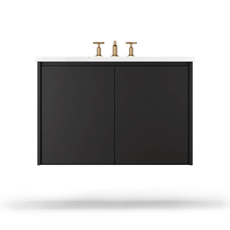 Meuble-lavabo flottant simple Gilded, Patine naturelle, 36"