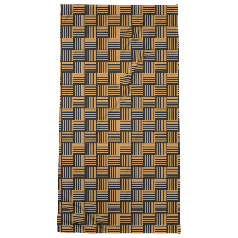 Serviette de plage à rayures tressées classique, Jaune/gris