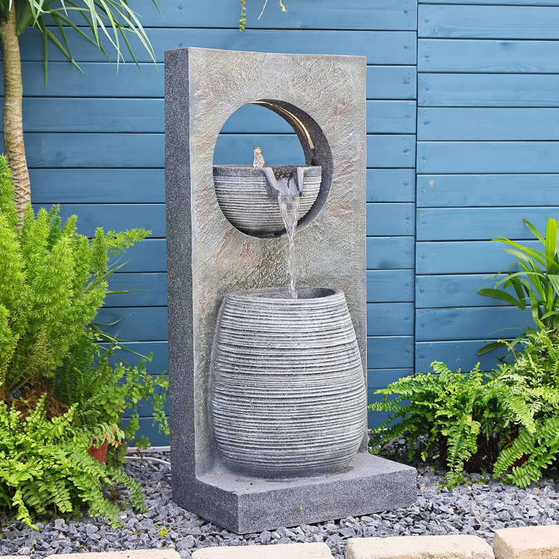 Annaliza Hand Crafted Weather Resistant Floor Fountain with Light