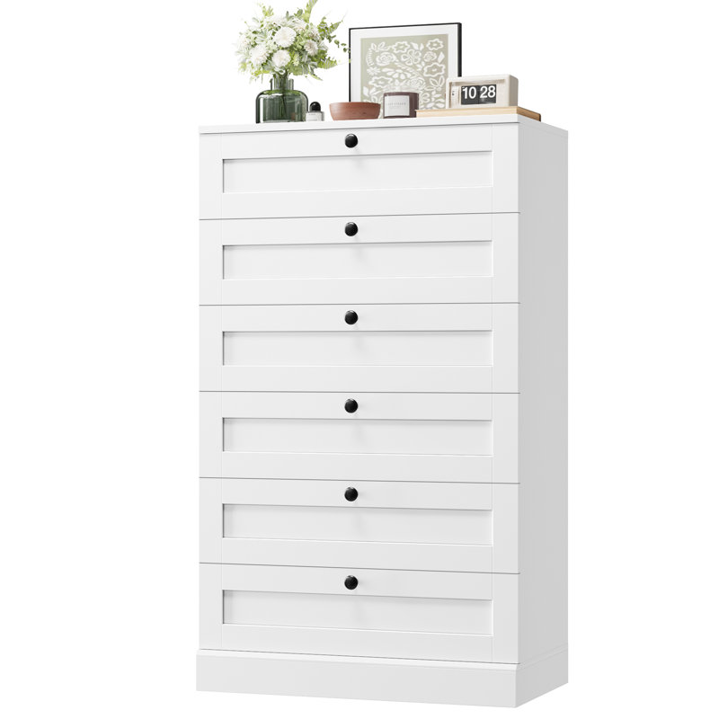 51.6" H Freestanding 6 Drawer Dresser, Modern 6-Drawer Tall Dresser – Stylish Space-Saving Storage with Smooth Glide Drawers & Sturdy Base for Bedroom, Living Room or Office