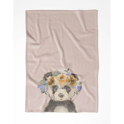 Panda Yellow Velveteen Fleece Blanket