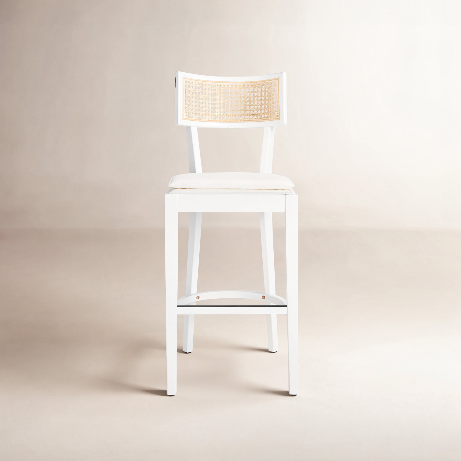 Tarrington Cane Stool, Bar Stool (30.5" Seat Height), Natural/White