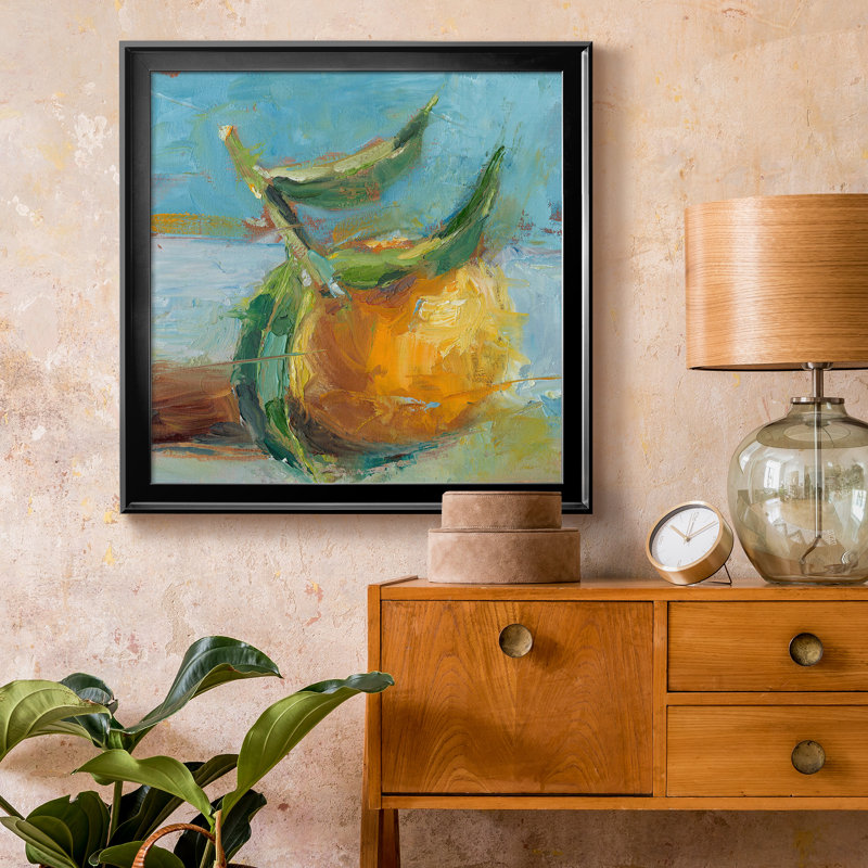 Impressionist Fruit Study III - Toile encadrée de qualité supérieure - prête à être accrochée, Cadre noir