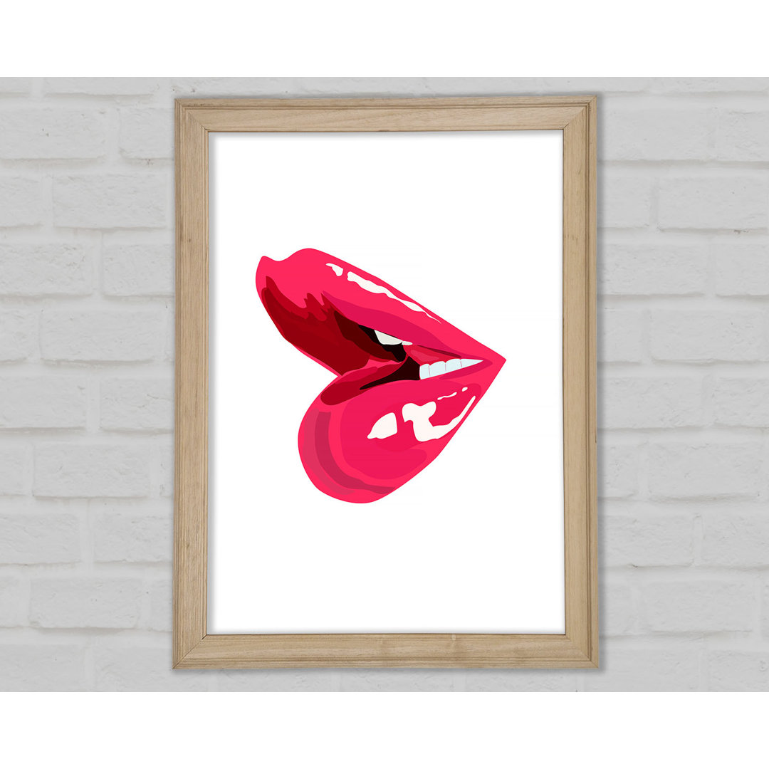 Pink Lips 1 - Einzelne Bilderrahmen Kunstdrucke