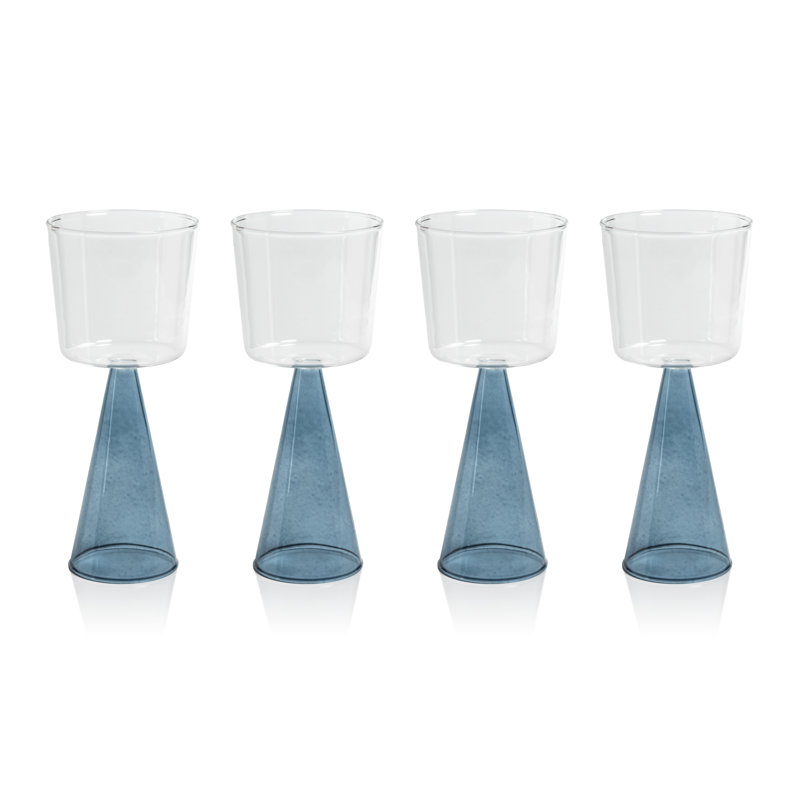 Verres à vin blanc Monticello, ensemble de 4, Bleu, 9.81 Oz