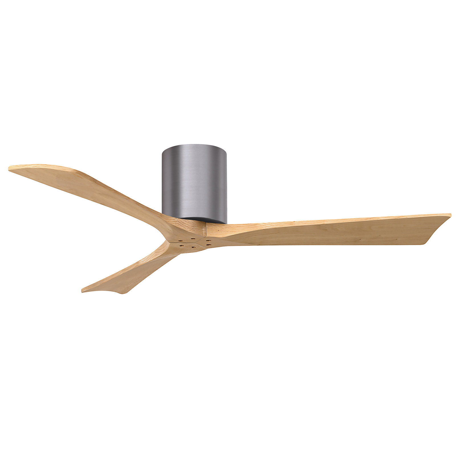 Olivier 3 Blade Ceiling Fan, Brushed Pewter, Light Maple Tone, 52"