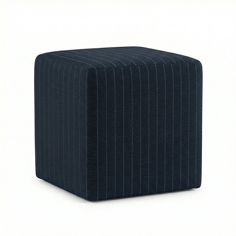 Berlin Gardens Lilly Hive 16" Square Pouf, Dark Blue